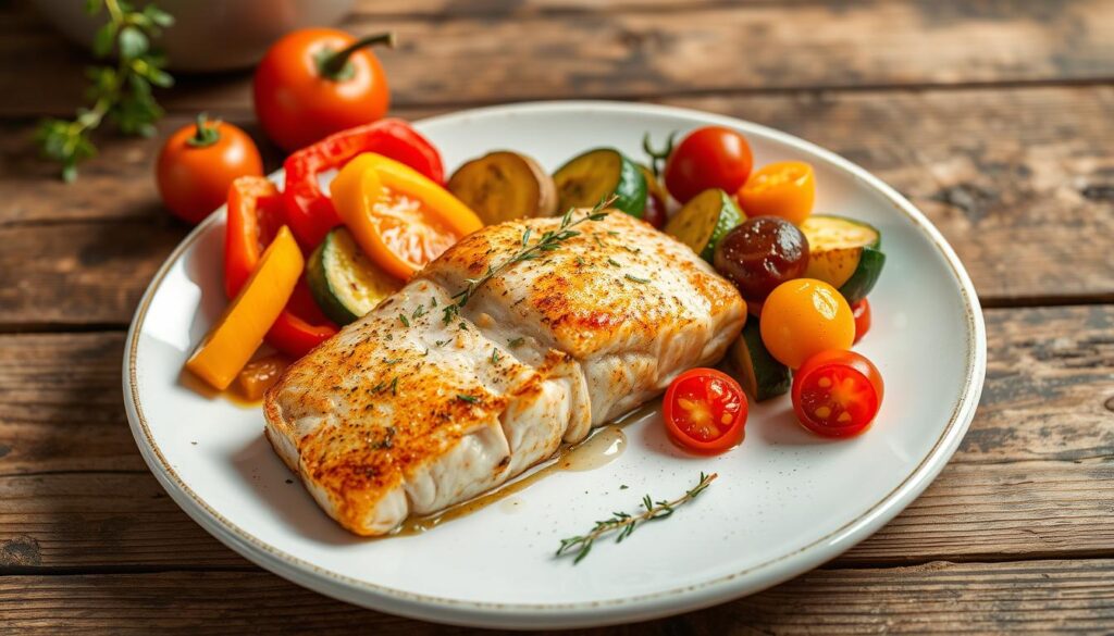 Baked Salmon with Roasted Veggies