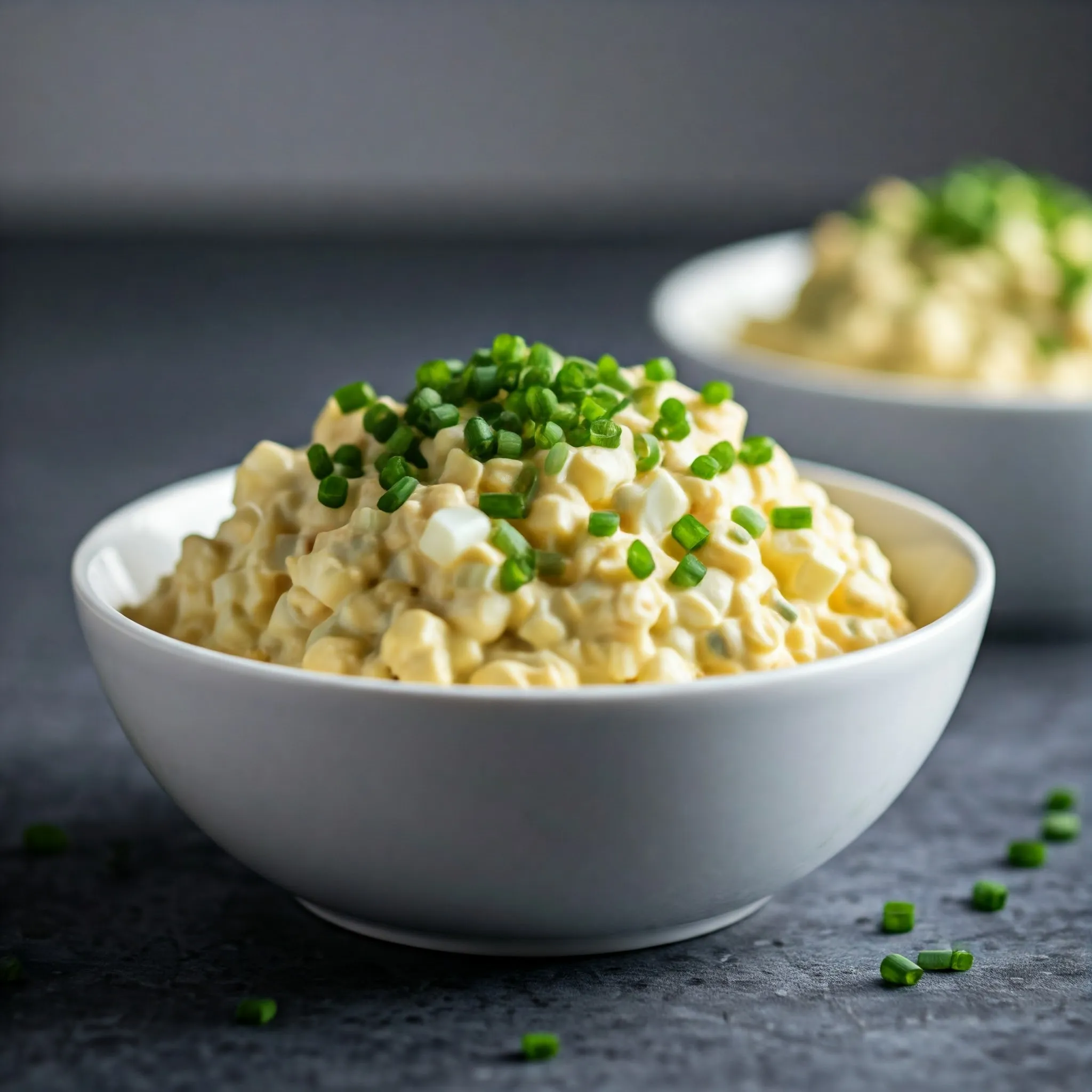 Creamy carnivore egg salad recipe with perfectly chopped boiled eggs