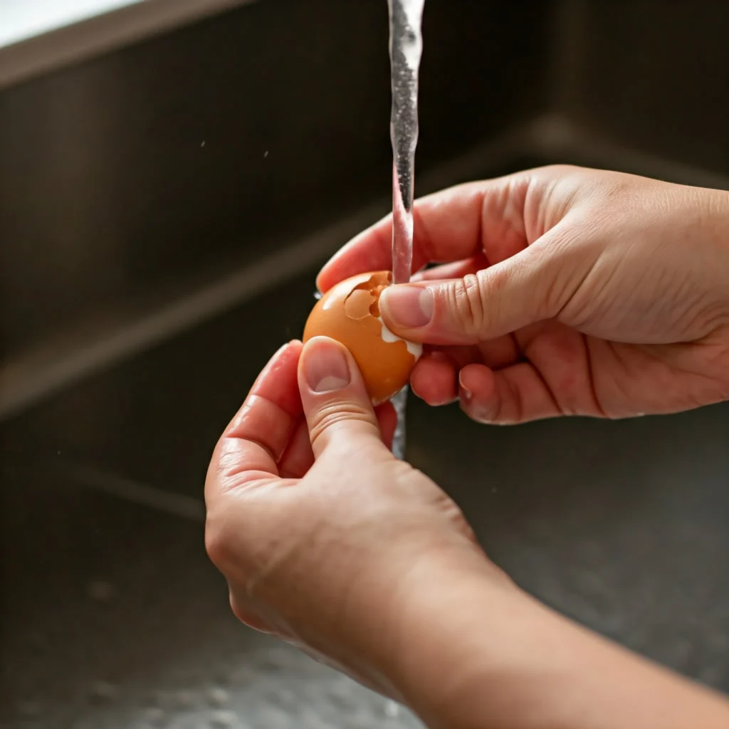 Expert technique for peeling hard boiled eggs easily