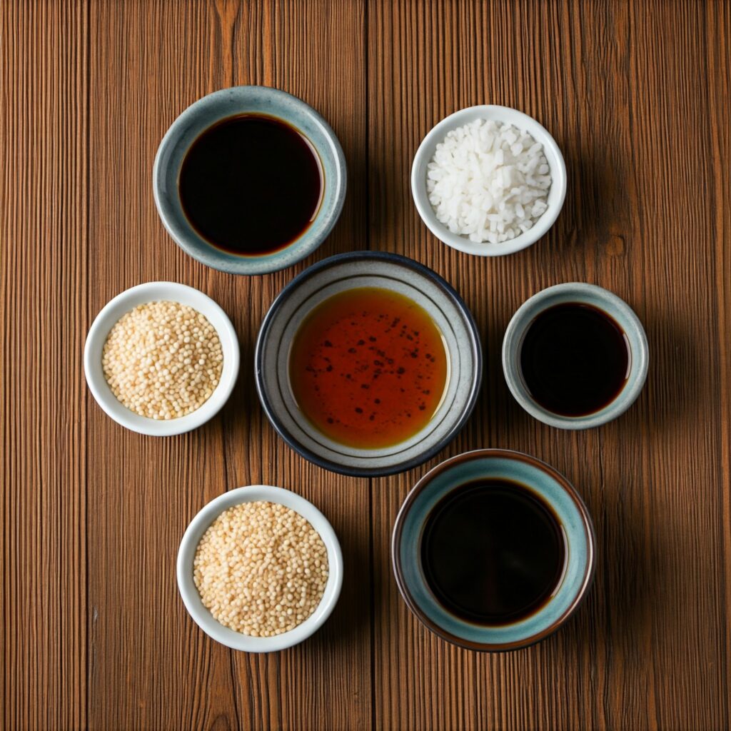 Essential ingredients for Chinese cucumber salad dressing