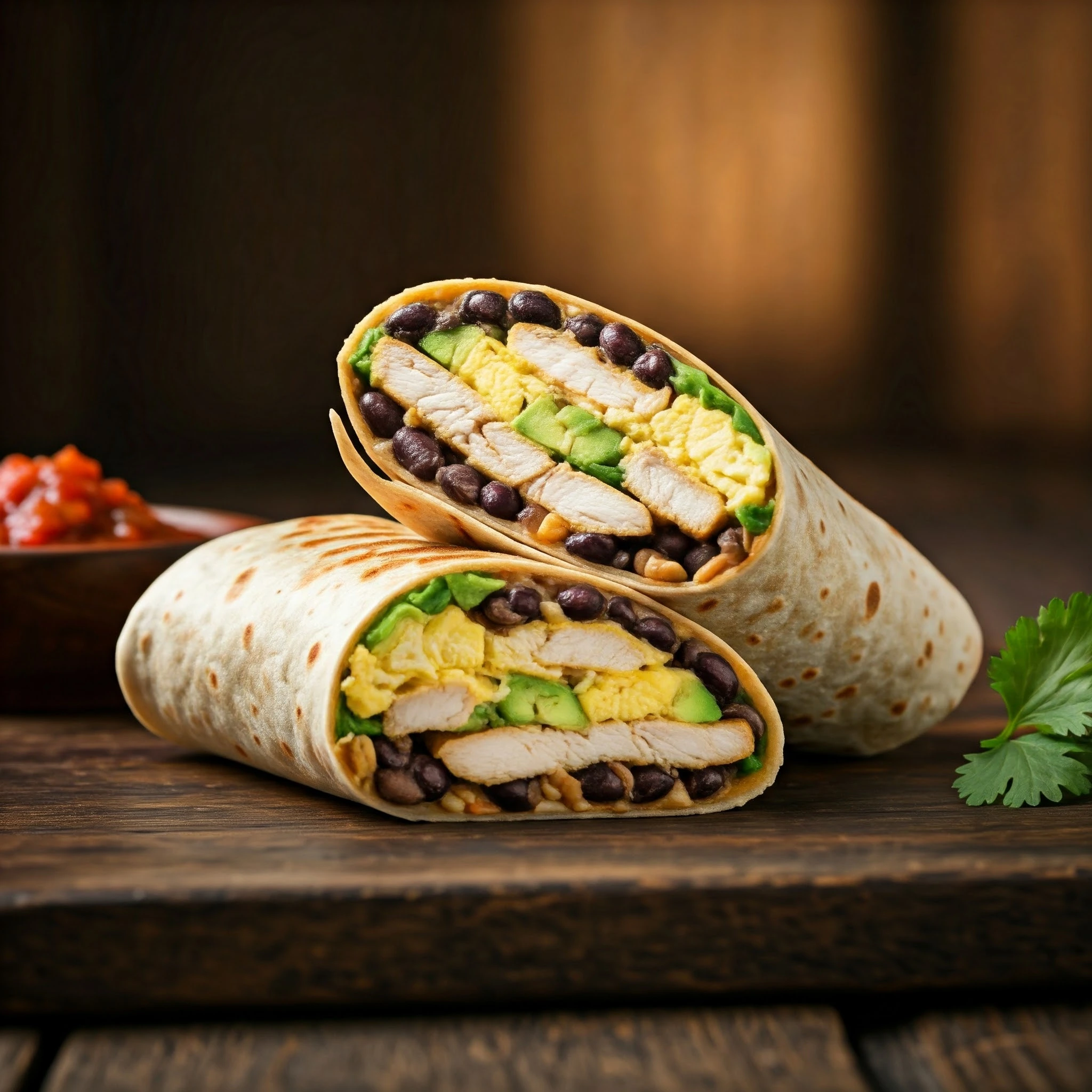 High protein breakfast burrito