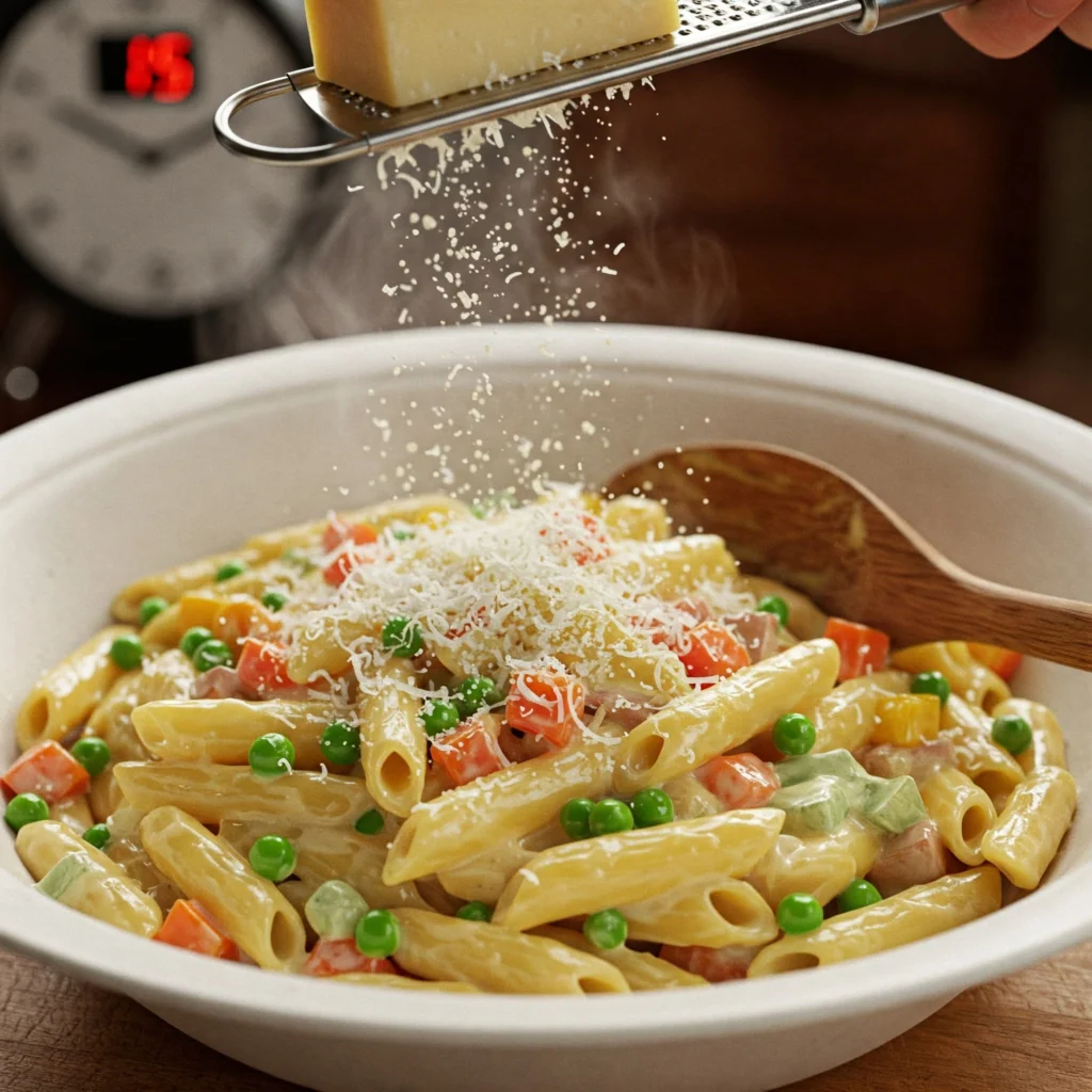 One-pot creamy pasta primavera from Mandy in the Making recipes ready in just 15 minutes